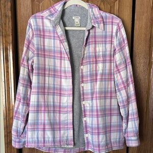 L.L. Bean Pink and White Plaid Shirt